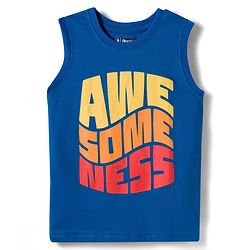 Pine Kids Cotton Knit Sleeveless Tank T-Shirts with Text Print Pack of 5 - Multicolor