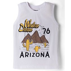 Pine Kids Cotton Knit Sleeveless Tank T-Shirts with Text Print Pack of 5 - Multicolor