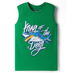 Pine Kids Cotton Knit Sleeveless Tank T-Shirts with Text Print Pack of 5 - Multicolor
