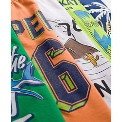 Pine Kids Cotton Knit Sleeveless Tank T-Shirts with Text Print Pack of 5 - Multicolor