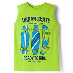 Pine Kids Cotton Knit Sleeveless Tank T-Shirts with Text Print Pack of 5 - Multicolor