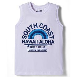 Pine Kids Cotton Knit Sleeveless Tank T-Shirts with Text Print Pack of 5 - Multicolor