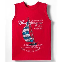 Pine Kids Cotton Knit Sleeveless Tank T-Shirts with Text Print Pack of 5 - Multicolor