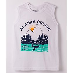 Pine Kids Cotton Knit Sleeveless Tank T-Shirts with Text Print Pack of 5 - Multicolor