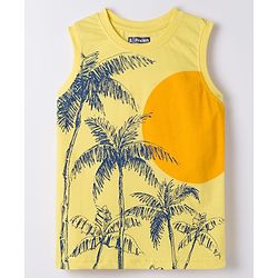Pine Kids Cotton Knit Sleeveless Tank T-Shirts with Text Print Pack of 5 - Multicolor