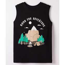 Pine Kids Cotton Knit Sleeveless Tank T-Shirts with Text Print Pack of 5 - Multicolor