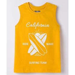Pine Kids Cotton Knit Sleeveless Tank T-Shirts with Text Print Pack of 5 - Multicolor