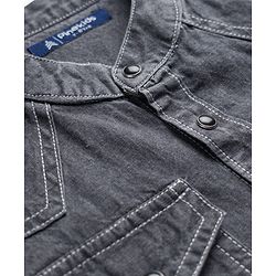 Pine Kids 100% Cotton Woven Full Sleeves Denim Shirt - Black