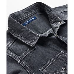 Pine Kids Woven Full Sleeves Solid Denim Shirt - Black