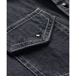 Pine Kids Woven Full Sleeves Solid Denim Shirt - Black