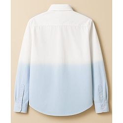 Pine Kids Cotton Woven Full Sleeves Solid Colour Shirt - Blue & White