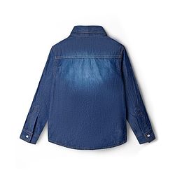Pine Kids Denim Woven Full Sleeves Washed Shirt - Blue
