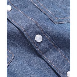 Pine Kids Denim Woven Full Sleeves Washed Shirt - Blue