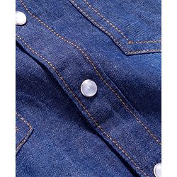 Pine Kids Denim Woven Full Sleeves Washed Shirt - Blue