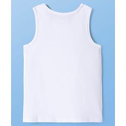 Pine Kids Cotton Lycra Knit Sleeveless Solid Colour Vests Pack Of 5 - White