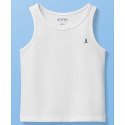 Pine Kids Cotton Lycra Knit Sleeveless Solid Colour Vests Pack Of 3 - White
