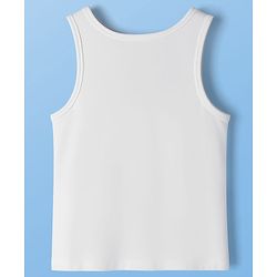Pine Kids Cotton Lycra Knit Sleeveless Solid Colour Vests Pack Of 3 - White