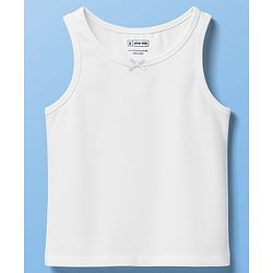 Pine Kids Cotton Knit Sleeveless Solid Colour Vests Pack Of 5 - White