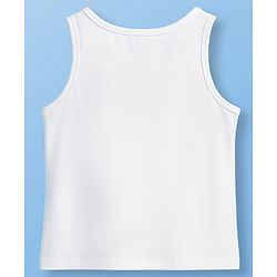 Pine Kids Cotton Knit Sleeveless Solid Colour Vests Pack Of 5 - White