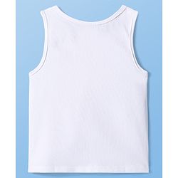 Pine Kids Cotton Knit Sleeveless Solid Colour Vests - White