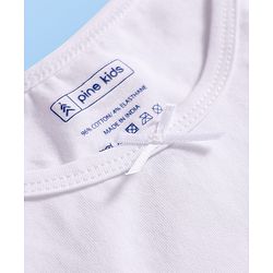 Pine Kids Cotton Knit Sleeveless Solid Colour Vests - White