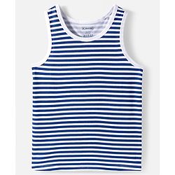 Pine Kids Cotton Knit Sleeveless Vests with Fighter Jet Print & Stripes Pack of 3 (Color & Design May Vary)