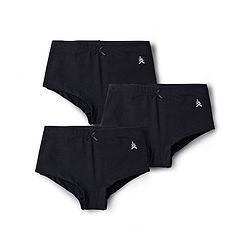 Pine Kids Cotton Elastane Knit Solid Colour Panties Pack Of 3 - Black