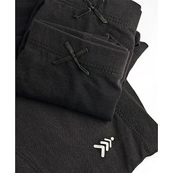 Pine Kids Cotton Elastane Knit Solid Colour Panties Pack Of 3 - Black