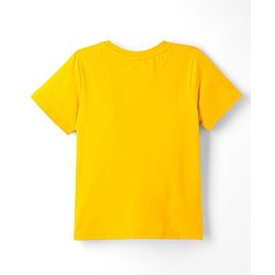 Pine Kids Cotton Knit Half Sleeves T-Shirt With New York Print - Yellow
