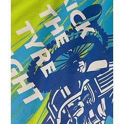 Pine Kids 100% Cotton Knit Half Sleeves Bike Printed T-Shirt - Lime Green