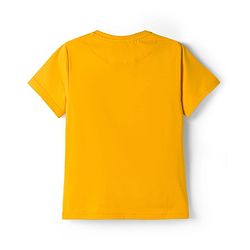 Pine Kids Cotton Knit Half Sleeves T-Shirt With Text Print - Golden