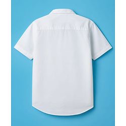 Pine Kids Cotton Woven Half Sleeves Solid Shirt - White
