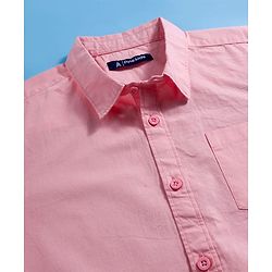 Pine Kids Cotton Woven Half Sleeves Solid Shirt - White