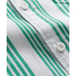Pine Kids Cotton Woven Full Sleeves Shirt With Stripes - Green