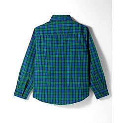 Pine Kids Cotton Woven Full Sleeves Checks Shirt With Printed Shirt - Teal Blue & White