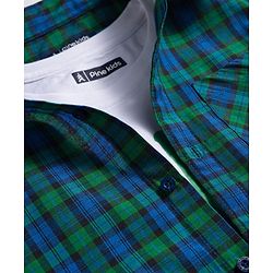 Pine Kids Cotton Woven Full Sleeves Checks Shirt With Printed Shirt - Teal Blue & White