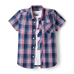 Pine Kids Cotton Woven Half Sleeves Checkered Shirt With T-Shirt - Multicolour