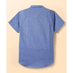 Pine Kids Cotton Woven Half Sleeves Checks Shirt With Inner Tee - Blue