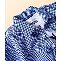 Pine Kids Cotton Woven Half Sleeves Checks Shirt With Inner Tee - Blue