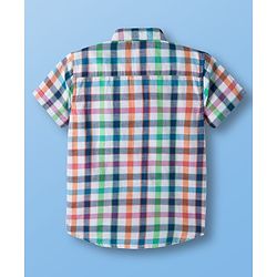 Pine Kids Cotton Woven Half Sleeves Checkered Shirt With T-Shirt - White