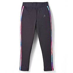 Pine Active Knit Full Length Solid Colour Leggings With Tape Detailing - Black