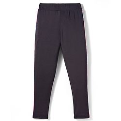 Pine Active Knit Full Length Solid Colour Leggings With Tape Detailing - Black