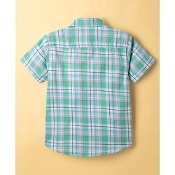 Pine Kids Cotton Woven Half Sleeves Checkered Shirt With T-Shirt - Multicolour