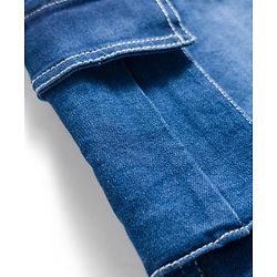 Pine Kids Denim Woven Full Length Washed Jeans With Cargo Pockets - Navy Blue
