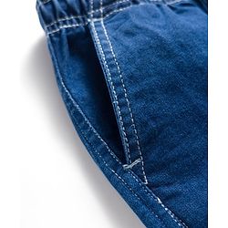 Pine Kids Denim Woven Full Length Washed Jeans With Cargo Pockets - Navy Blue