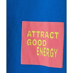 Pine Kids Cotton Knit Half Sleeves T-Shirt with Text Print - Blue