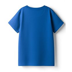 Pine Kids Cotton Knit Half Sleeves T-Shirt with Text Print - Blue