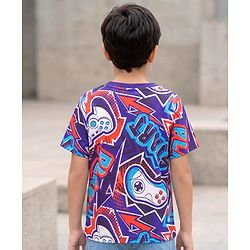 Pine Kids Cotton Knit T-Shirts Half Sleeves Round Neck Graphic Navy 4-5 Years