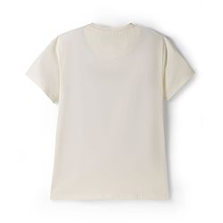 Pine Kids Cotton Knit Half Sleeves T-Shirt With Text Print - White