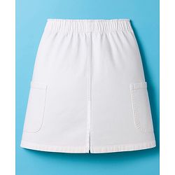 Pine Kids Denim Woven Solid Color Skirt - White
